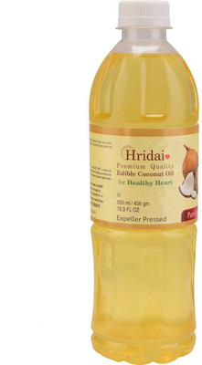 

Hridai Premium Quality Edible Coconut Oil Expeller Pressed - 500 ml Coconut Oil Plastic Bottle(500 ml)