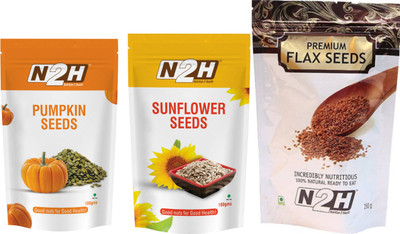 

N2H Brown Flax Seeds, Sunflower Seeds, Pumpkin Seeds(450 g, Pack of 3)