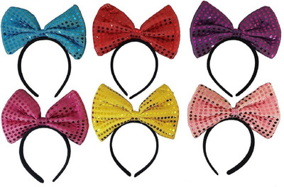 

Maxplanet Party Led Tie And Bow Hairband (Bow Hairband 6 Piece) Head Band(Multicolor)