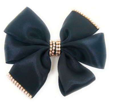

SKD Women's Girls Satin Big Bow knot Hair Clip Hairpin Head wear (Black) Hair Clip(Black)