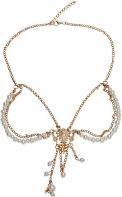 

FemNmas Pearl Maag Tikka Head Band(Gold)