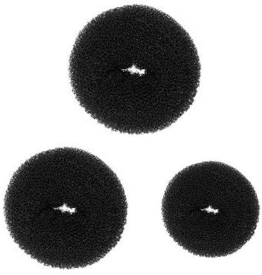 

Prime Set Of 3 Hair Donuts With Different Size For Women And Girls Use Hair Accessories,Black Hair Accessory Set(Black)