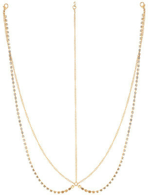 

FemNmas Rhinestone Head Chain Hair Chain(Gold)