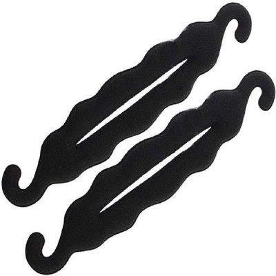 AJ Hair Juda Maker Bun Set Of 2pcs Hair Puff Up Volumizer Bun Donut Puff Maker Bun (Black) Bun (Black) Bun(Black)