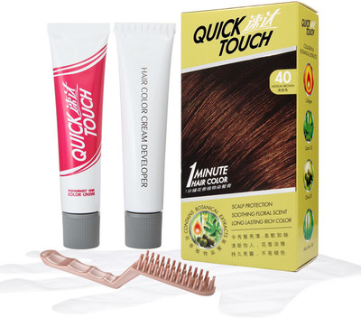 

Quick Touch Quicktouch 1 Minute Hair Dye Medium Brown - Imported product - Colours hair in just 1 minute Hair Color(Medium Brown)