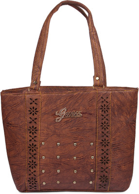 

Pink Flower Tote(Brown)