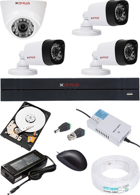 CP PLUS 4 Channel HD DVR 1Pcs,Outdoor Camera 1 MP 3Pcs,Indoor Camera 1 MP 1Pcs,1 TB Toshiba Hard Disk ,Full Combo set Security Camera(1 TB, 4 Channel)