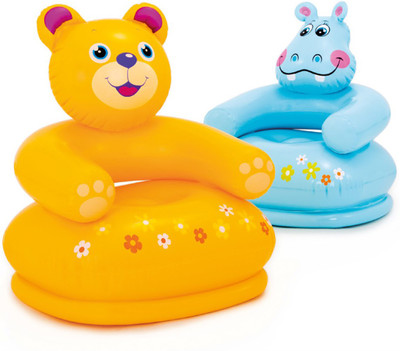 

Intex Happy Animal Chair Inflatable Sofa/ Chair(Sky Blue, Yellow)