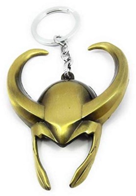 

DhanSai Expressions Loki Helmet Marvel Avengers Superhero Gold keychain Key Chain