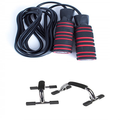 

Kitfit Home Gymming kit Skipping Rope and Pushup Bar Gym & Fitness Kit