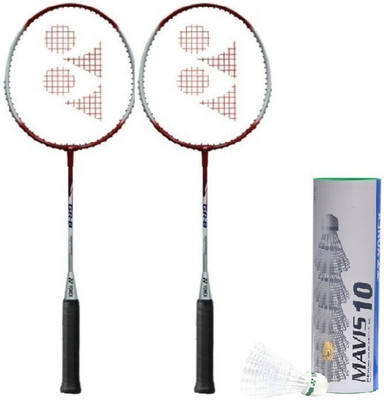 

Yonex Combo of Three, Two 'GR Beta' Badminton Racquet (With Cover) and one Box 'Mavis 10' Nylon Shuttle Cock (Pack of 6) (Color On Availability) Badminton Kit