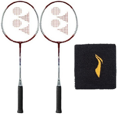 

Yonex Combo of Three, Two 'GR Beta' Badminton Racquet (With Cover) and one Wrist Band (Color On Availability) Badminton Kit
