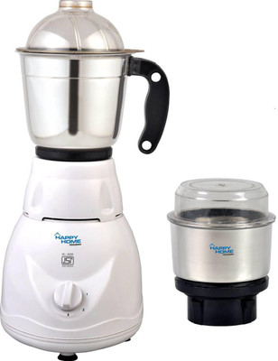 

HAPPY HOME Little cube II 450W II 2 Jar II Mixer grinder II All purpose jar II Wet/Dry grinding II High quality 450 Juicer Mixer Grinder(White, 2 Jars)