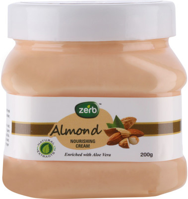 

Zerb Almond Nourishing Cream Natural Extract Enriched With Aloe Vera Make Your Skin Soft - 200 Gm(200 g)