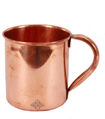 

IndianArtVilla IAV-C-2-101A Copper Mug(413.98 ml), Brown