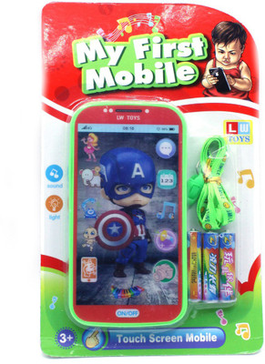 

Hum Enterprise My First Mobile Phone With Touch Screen, Light & Sound & With A Caption America Charactor On Screen(Multicolor)