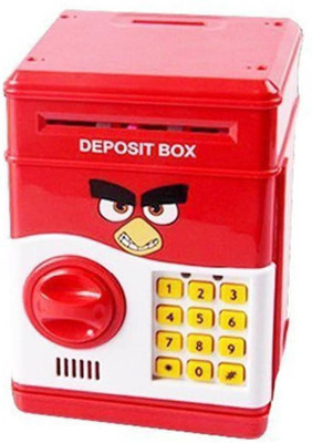 

kidztoyzone Angry birds Cartoon ATM Bank Money Saving Box Kitty Password Box Minions Piggy Bank Safe Locks Panda Smart Voice Prompt Money Piggy Box Coin Bank (Red)(Multicolor)