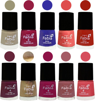 

FABIA 6ml Matte Multi Color Nail Polish / Long Lasting / Nail Art Matte Nail Polish32 Tan-Cherry Blossom-Shock Blue-Salmon-Shock Orange Red-Mulberry-Gold-Raspberry-Lip-Punch Pink(Pack of 10)