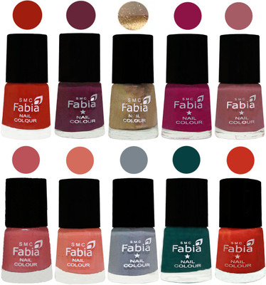 

FABIA 6ml Matte Multi Color Nail Polish / Long Lasting / Nail Art Matte Nail Polish174 Shock Orange Red-Mulberry-Gold-Raspberry-Lip-Bazooka Joe-Light Peach-Wild Gray Yonder-Dark Green-Orange(Pack of 10)