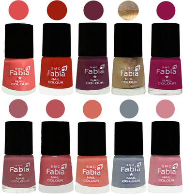

FABIA 6ml Matte Multi Color Nail Polish / Long Lasting / Nail Art Matte Nail Polish119 Salmon-Shock Orange Red-Mulberry-Gold-Raspberry-Lip-Bazooka Joe-Light Peach-Wild Gray Yonder-Rose(Pack of 10)