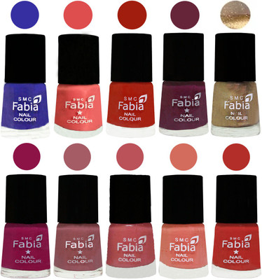 

FABIA 6ml Matte Multi Color Nail Polish / Long Lasting / Nail Art Matte Nail Polish93 Shock Blue-Salmon-Shock Orange Red-Mulberry-Gold-Raspberry-Lip-Bazooka Joe-Light Peach-Candy Orange(Pack of 10)