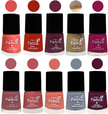 

FABIA 6ml Matte Multi Color Nail Polish / Long Lasting / Nail Art Matte Nail Polish120 Salmon-Shock Orange Red-Mulberry-Gold-Raspberry-Lip-Bazooka Joe-Light Peach-Wild Gray Yonder-Boysenberry(Pack of 10)