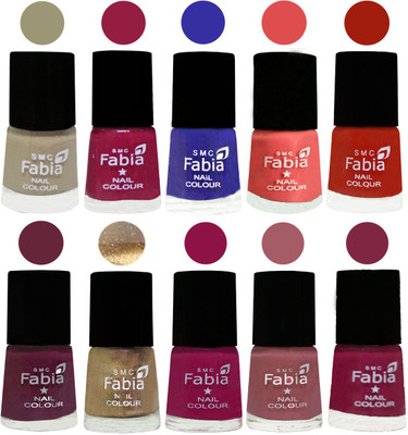 

FABIA 6ml Matte Multi Color Nail Polish / Long Lasting / Nail Art Matte Nail Polish19 Tan-Cherry Blossom-Shock Blue-Salmon-Shock Orange Red-Mulberry-Gold-Raspberry-Lip-Dark Magenta(Pack of 10)