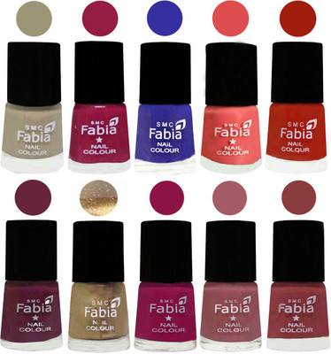 

FABIA 6ml Matte Multi Color Nail Polish / Long Lasting / Nail Art Matte Nail Polish26 Tan-Cherry Blossom-Shock Blue-Salmon-Shock Orange Red-Mulberry-Gold-Raspberry-Lip-Dark Nude(Pack of 10)