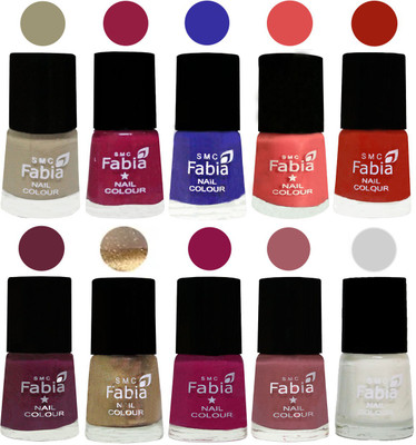 

FABIA 6ml Matte Multi Color Nail Polish / Long Lasting / Nail Art Matte Nail Polish38 Tan-Cherry Blossom-Shock Blue-Salmon-Shock Orange Red-Mulberry-Gold-Raspberry-Lip-White(Pack of 10)