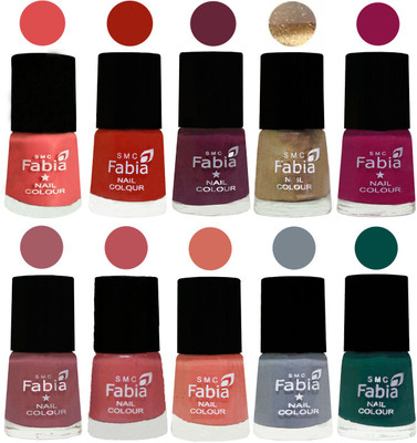

FABIA 6ml Matte Multi Color Nail Polish / Long Lasting / Nail Art Matte Nail Polish146 Salmon-Shock Orange Red-Mulberry-Gold-Raspberry-Lip-Bazooka Joe-Light Peach-Wild Gray Yonder-Pine Green(Pack of 10)