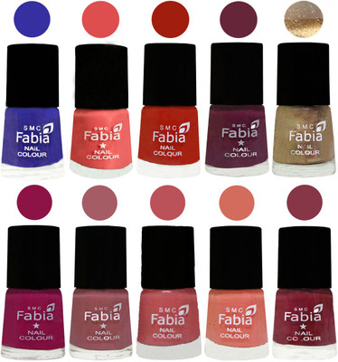 

FABIA 6ml Matte Multi Color Nail Polish / Long Lasting / Nail Art Matte Nail Polish87 Shock Blue-Salmon-Shock Orange Red-Mulberry-Gold-Raspberry-Lip-Bazooka Joe-Light Peach-Wine Red(Pack of 10)