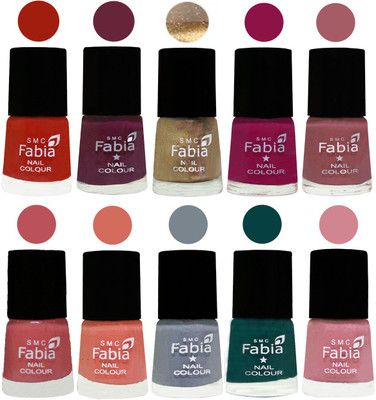 

FABIA 6ml Matte Multi Color Nail Polish / Long Lasting / Nail Art Matte Nail Polish154 Shock Orange Red-Mulberry-Gold-Raspberry-Lip-Bazooka Joe-Light Peach-Wild Gray Yonder-Dark Green-Rose(Pack of 10)