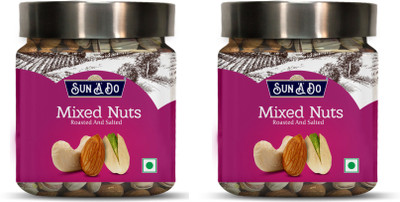 

SUN'A'DO Mixed Nuts Roasted & Salted Combo Pack of 2(200g Each) Assorted Nuts(400 g, Plastic Bottle)