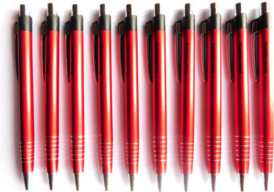 

Swarnalekha REDY Pen 10 Pcs. & 5 Pcs. Extra Refill, Blue Metal Ball Pen(Pack of 10)