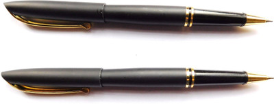 

Swarnalekha EXECUTE Pen 2 Pcs. & 2 Pcs. Extra Refill, Matte Black Metal Ball Pen Gift Set(Pack of 2)