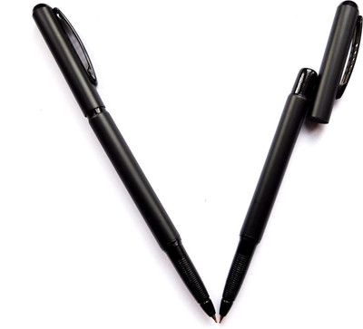 

Swarnalekha ACRO Pen 2 Pcs. & 2 Pcs. Extra Refill, Matte BLACK Metal Ball Pen Gift Set(Pack of 2)