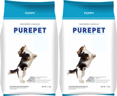 

Purepet Chicken & Vegetable Chicken, Vegetable 1.1 kg Dry Dog Food(Pack of 2)