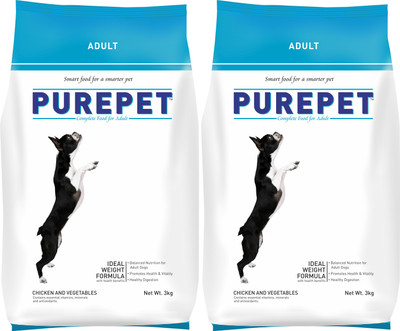 

Purepet Chicken and Veg Chicken, Vegetable 3 kg Dry Dog Food(Pack of 2)