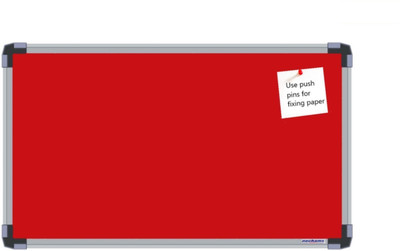NECHAMS Fabric Notice Board Red Economy Series 1.5ft x 2ft Fabric Notice Board Bulletin Board(Red)