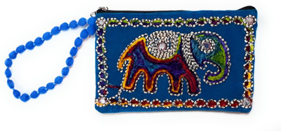 

Unique Fashion Embroidered Velvet Elephant Design Mobile Pouch/Purse Pouch(Multicolor)