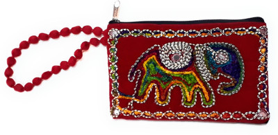 

Unique Fashion Embroidered Red Velvet Elephant Design Mobile Pouch/Purse for Girls/Women Mobile Pouch(Red, Multicolor), Multicolor;red