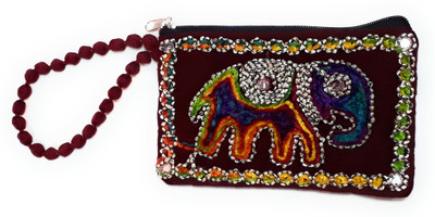 

Unique Fashion Embroidered Maroon Velvet Elephant Design Mobile Pouch/Purse for Girls/Women Mobile Pouch(Maroon, Multicolor)