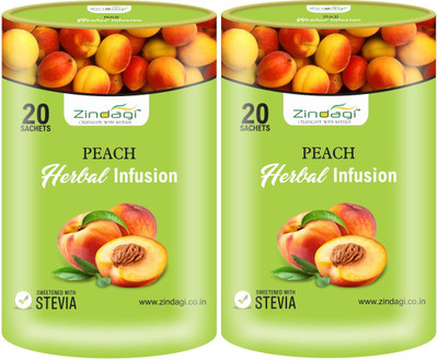 

Zindagi Peach Herbal Infusion - Sugarfree Health Drink With Stevia Nutrition Bars(20 g, Peach)