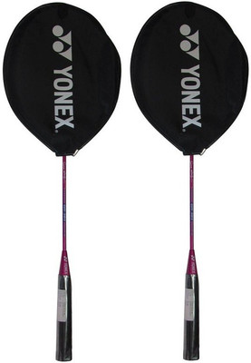 

Yonex 'GR 303 Saina Nehwal (Dark pink / Magenta) Special Edition' (pack of 2) Multicolor Strung Badminton Racquet(G1 - 4 Inches, 95 g)