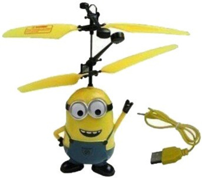 

welkins rechargeable flyer IR controlled censor aircraft toy flying cartoon with lights(Yellow)