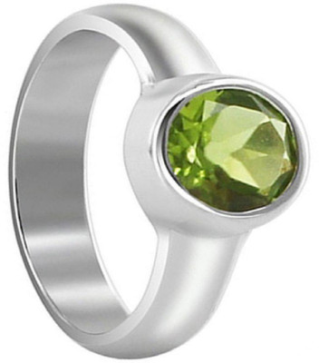 Jaipur Gemstone Peridote Ring With Natural Stone Peridot Silver Plated Ring
