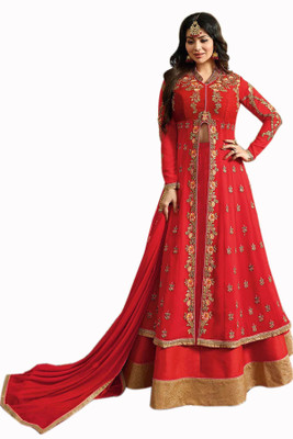 Fashion Basket Anarkali Gown(Red) Flipkart