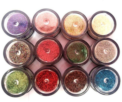 

Shree Ram Eye Care Thick Shimmer Glitter For Beauty Queen in Multi shades (Pack of 12)(Multicolor)