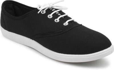 

Fuel Womens Girl's Laced Up Solid Sneakers For Women(Black