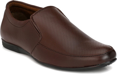 

Shoegaro Shoegaro Men's Brown Leather Derby Party Formal Shoes Slip On For Men(Brown